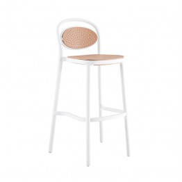 中悅塑料藤高腳椅(白色)