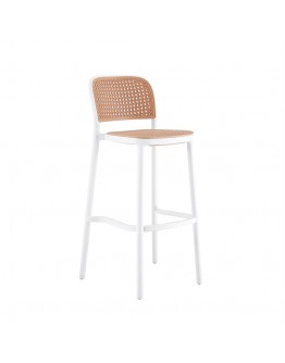 網美塑料藤高腳椅(白色)