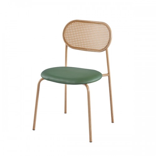 伊森鐵藝餐椅(綠皮)