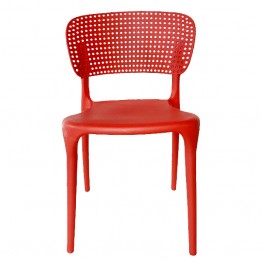 全塑鋼洞洞餐椅(紅)