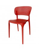 全塑鋼洞洞餐椅(紅)