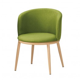 美諾瑪餐椅(綠色布)(五金腳)